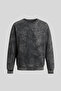 Crew Neck Basic Acid Washable Sweatshirt - 7