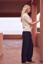 Shawl-Tie Knitwear Blouse Cream - 3