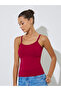 Fitted Solid Scoop Neck Strappy Tank - 3