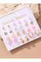 Girls Set of 12 - Flower Detail Stud Earrings - 4