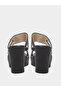 Black Sequin Platform Mules with Block Heel - 4