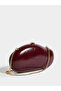 Burgundy Patent Hardcase Clutch with Chain Strap