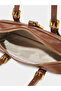 Coffee Brown Handbag with Gold Hardware - 5