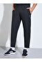 Black Solid Active Track Pants