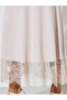 Cream Solid Lace Hem A-Line Maxi Dress - 4