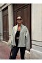 Straight Zipper Oversize Trench Jacket - 4