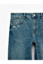 Distressed Pocketed Straight Leg Regular Waist Denim Trousers - Straight Fit Jeans - 7