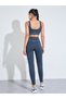 Navy Blue Contrast Details Sports Bra and Leggings Activewear Set - 6