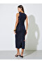Black Floral Print Sleeveless Bodycon Maxi Dress - 5