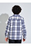 Multi-Color Checked Button-Up Shirt with Embroidery - 5
