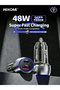 48W USB-A & USB-C Dual Port Fast Car Charger, Transparent Shell Exclusive Mold, Multi-Protection Universal Car Power Adapter - 3