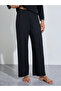 Black Solid Lace Neck Contrast Trims Top and Pants Pyjama Set - 4