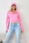 Women's Stand Collar Half Zipper Long Sleeve Sweatshirt Pink - 2534
