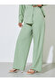 Green Solid Tie-Up Waist Shirt and Wide Leg Pants Co-Ord Set - 5