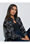 Navy Blue Eyelet Embroidered Longline Oversized Shirt