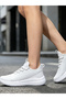 Unisex White Textile Sports Sneakers - 4