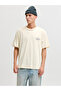 Cream Graphic Print Crew Neck T-Shirt - 4