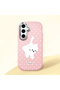 Samsung Galaxy S24 Fe Compatible Shock-Absorbing Camera Protected Pink Silicone Case Cat