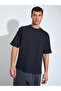 Black Slogan Print Crew Neck Oversized T-Shirt - 3