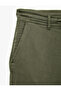 Regular Fit Cotton Chino Muslin Trousers with Belted Laces, Buttons and Pockets - 8