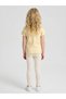 Girls Yellow Ribbed Flower Embroidery Regular Fit T-Shirt By Juniorloom - 3