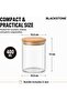 Blackstone Glass Storage Jars With Bamboo Lids, Airtight Borosilicate Pantry Canisters For Coffee - 5