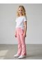 Girls Light Pink Heart Embroidered Pintuck Details Pants By Juniorloom - 2