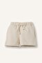 Regular Fit Elastic Waist Ecru Shorts for Baby Boy H8240A526Hs
