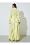 Yellow Solid Tie-Up Detail Shirt and Maxi Skirt Co-ord Set - 5