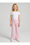 Girls Light Pink Textured Butterfly Print Flared Pants By Juniorloom