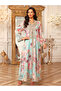 Floral Print Maxi Jalabiya With Gold Embroidery - 4