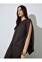 Brown Solid Batwing Sleeves Top and Wide Leg Pants Set - 3