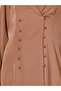 Brown Solid Double Breasted Abaya with Button Fastening - 4