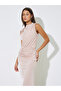 Khaki Solid Ruched Waist Bodycon Maxi Dress - 2