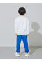 Boys White Graphic Print Sweatshirt and Blue Side Striped Joggers - 6