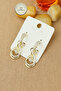 Xuping Earrings - Xuping Dangling Infinity Model Gold Zircon Stone Hoop Earrings Do Not Tarnish - 5