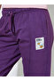 Girls Purple Pintuck Detail Patchwork Joggers - 3