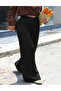 Black Wide Leg Pants with Drawstring - 3