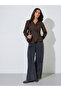 Brown Collared Tie-Up Wrap Blouse - 2