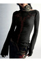 Black Printed Long Sleeve T-Shirt - 2