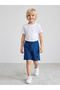 Boys Medium Blue Graphic Print Pocket Detail Shorts By Juniorloom - 4