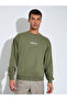 Men Olive Slogan Print Relaxed Sweatshirt - 3