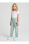Girls Green Pintuck Details Printed Joggers By Juniorloom - 2