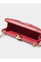 Burgundy Ruched Hardcase Clutch with Chain Strap - 5