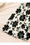 Floral Print Midi A-Line Dress with Short Sleeves - 7