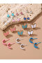 Girls Set of 12 - Butterfly Pearl Stud Earrings
