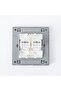 Dual Data Outlet Cat6 Aura Black, Brushed Black, Phosphor Copper, Switches, 86 x 90 - 2