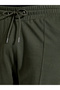 Men Green Plain Pintuck Joggers - 3