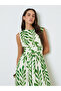 Multicolor Leaf Print Sleeveless A-Line Midi Dress - 2