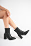 Women's Pointed Toe Black 7.5 cm Thick Heeled Winter Boots - 5